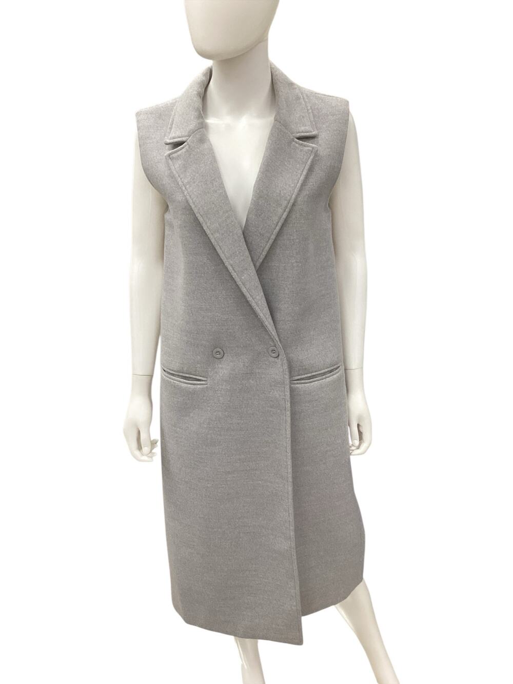The Fifth Vest Women’s Size M Long Sleeveless Soft Pockets Contemporary Gray